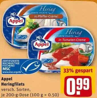 REWE City Appel Heringsfilets 200g Angebot