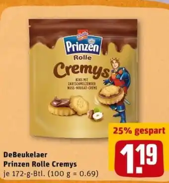 REWE City DeBeukelaer Prinzen Rolle Cremys 172g Btl. Angebot