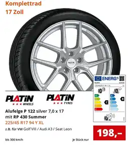 Reifen1+ PLATIN Alufelge P 122 silver 7,0 x 17 mit RP 430 Summer Angebot