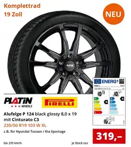 Reifen1+ PLATIN / PIRELLI Alufelge P 124 black glossy 8,0 x 19 mit Cinturato C3 Angebot