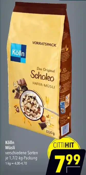 CITTI Markt Kölln Müsli Angebot