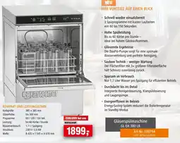 Handelshof Bartscher Gläserspülmaschine GL EH 380 LR Angebot