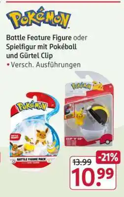 Rossmann Battle Feature Figure oder Spielfigur mit Pokéball und Gürtel Clip Angebot