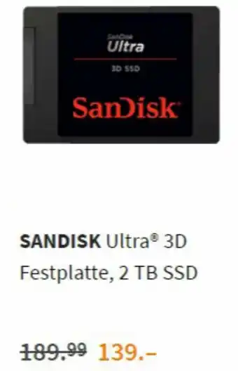 Saturn SanDisk Ultra 3D Festplatte 2Tb SSD Angebot