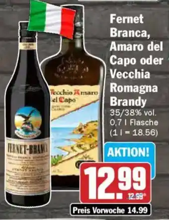 AEZ Fernet Branca, Amaro del Capo oder Vecchia Romagna Brandy Angebot