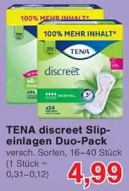 Wiglo Wunderland TENA discreet Slip- einlagen Duo-Pack Angebot