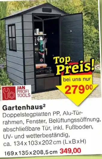 Wiglo Wunderland JAN PROFI TOOLS Gartenhaus Angebot