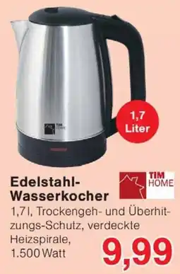 Wiglo Wunderland TIM HOME Edelstahl- Wasserkocher Angebot