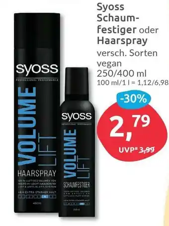 Budni Syoss Schaumfestiger o. Haarspray 250/400ml Angebot