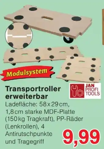 Wiglo Wunderland JAN PROFI TOOLS Transportroller erweiterbar Angebot