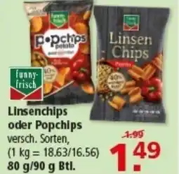 Multi Markt funny frisch Linsenchips oder Popchips Angebot