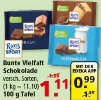 Multi Markt Ritter SPORT Bunte Vielfalt Schokolade Angebot