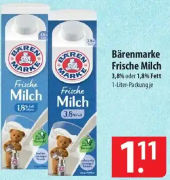 Famila Nord Ost Bärenmarke Frische Milch Angebot
