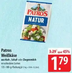 Famila Nord Ost Patros Weiẞkäse aus Kuh, Schaf oder Ziegenmilch Angebot