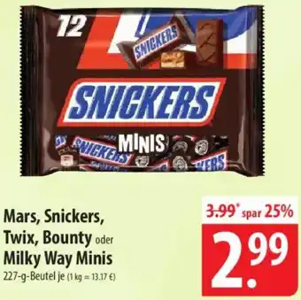Famila Nord Ost Mars, Snickers, Twix, Bounty oder Milky Way Minis Angebot
