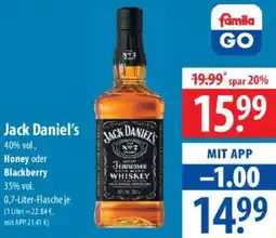 Famila Nord Ost Jack Daniel's Honey oder Blackberry Angebot