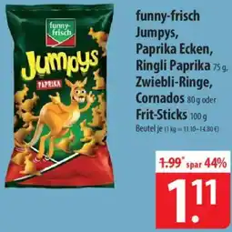Famila Nord Ost funny-frisch Jumpys, Paprika Ecken, Ringli Paprika, Zwiebli-Ringe, Cornados oder Frit-Sticks Angebot