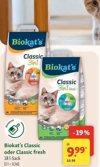 Fressnapf Biokat's classic oder classic fresh Angebot