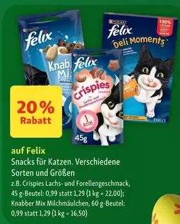 Fressnapf Felix snacks für katzen crispies lachs- und forellengeschmack Angebot