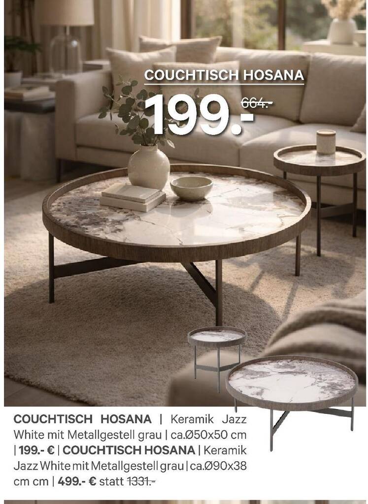 Couchtisch hosana ca.ø50x50 cm Angebot bei Kabs Polsterwelt