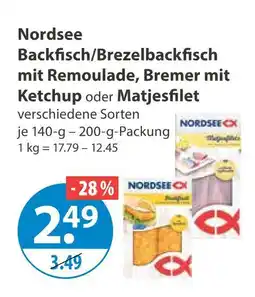 V Markt Nordsee backfisch/brezelbackfisch mit remoulade Angebot