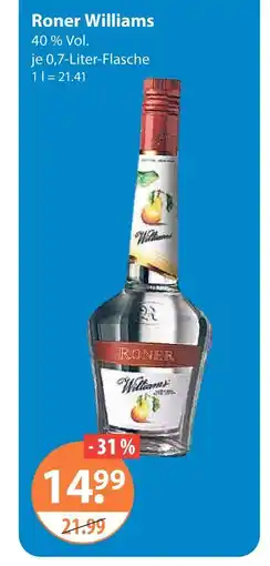 V Markt Roner williams obstbrand Angebot