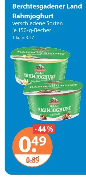 V Markt Berchtesgadener land rahmjoghurt Angebot