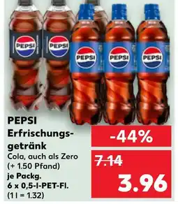 Kaufland Pepsi erfrischungsgetränk cola, auch als zero Angebot