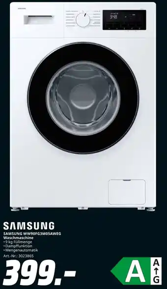 MediaMarkt SAMSUNG WW90FG3M05AWEG Waschmaschine Angebot