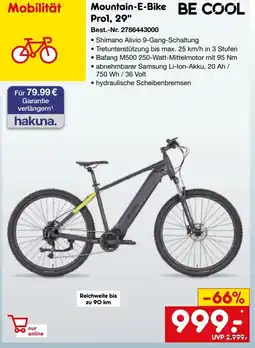 Netto Marken-Discount BE COOL Mountain-E-Bike Pro1, 29" Angebot