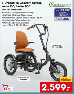 Netto Marken-Discount Sachsenrad E-Dreirad T6 Comfort, faltbar, vorne 16"/hinten 20" Angebot