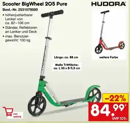 Netto Marken-Discount HUDORA Scooter BigWheel 205 Pure Angebot