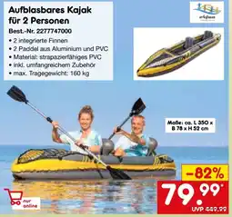 Netto Marken-Discount Aufblasbares Kajak für 2 Personen Angebot