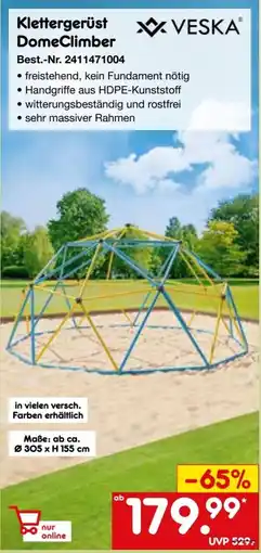 Netto Marken-Discount VESKA Klettergerüst DomeClimber Angebot