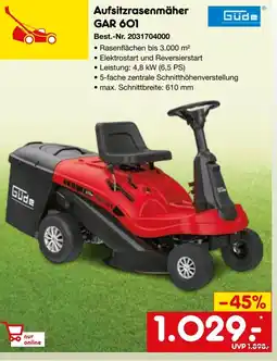 Netto Marken-Discount Güde Aufsitzrasenmäher GAR 601 Angebot