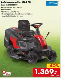 Netto Marken-Discount Güde Aufsitzrasenmäher GAR 651 Angebot