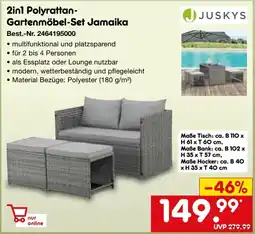 Netto Marken-Discount JUSKYS 2in1 Polyrattan Gartenmöbel-Set Jamaika Angebot