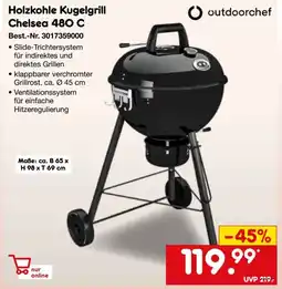 Netto Marken-Discount outdoorchef Holzkohle Kugelgrill Chelsea 480 C Angebot