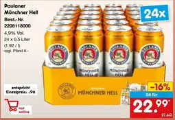 Netto Marken-Discount Paulaner Münchner Hell Angebot