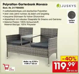 Netto Marken-Discount Polyrattan Gartenbank Monaco Angebot
