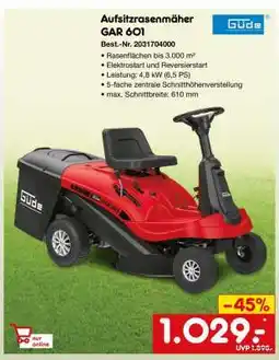 Netto Marken-Discount Aufsitzrasenmäher GAR 601 Angebot