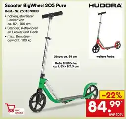 Netto Marken-Discount Scooter BigWheel 205 Pure Angebot