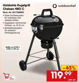 Netto Marken-Discount Holzkohle Kugelgrill Chelsea 480 C Angebot