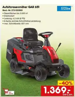 Netto Marken-Discount Aufsitzrasenmäher GAR 651 Angebot
