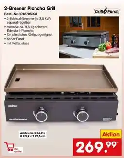 Netto Marken-Discount 2-Brenner Plancha Grill Angebot