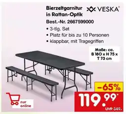 Netto Marken-Discount Bierzeltgarnitur in Rattan-Optik Angebot
