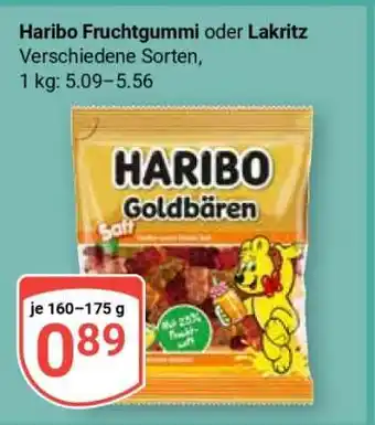 Globus Haribo Fruchtgummi oder Lakritz Angebot