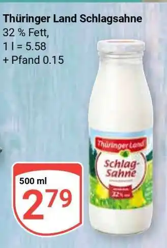 Globus Thüringer Land Schlagsahne Angebot