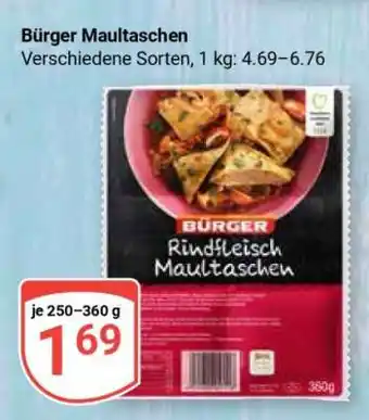 Globus BÜRGER Maultaschen Angebot