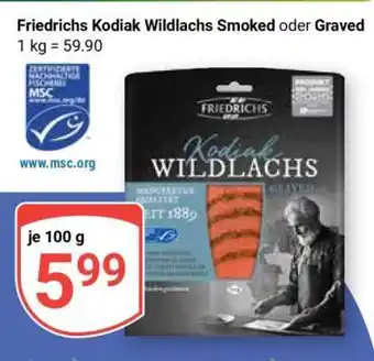 Globus Friedrichs Kodiak Wildlachs Smoked oder Graved Angebot
